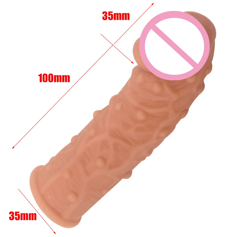 Многоразовый удлинитель для пениса силиконовый увеличитель с большой зерной