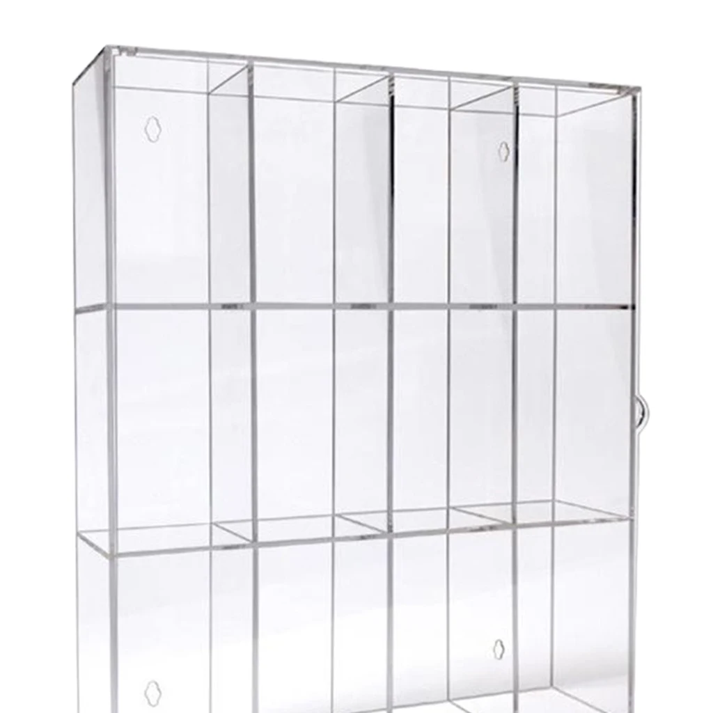 

Transparent 3-Compartments Display Case Toys Collectibles Mini Action Figures Protective Boxes Stand Holder Organizer Container