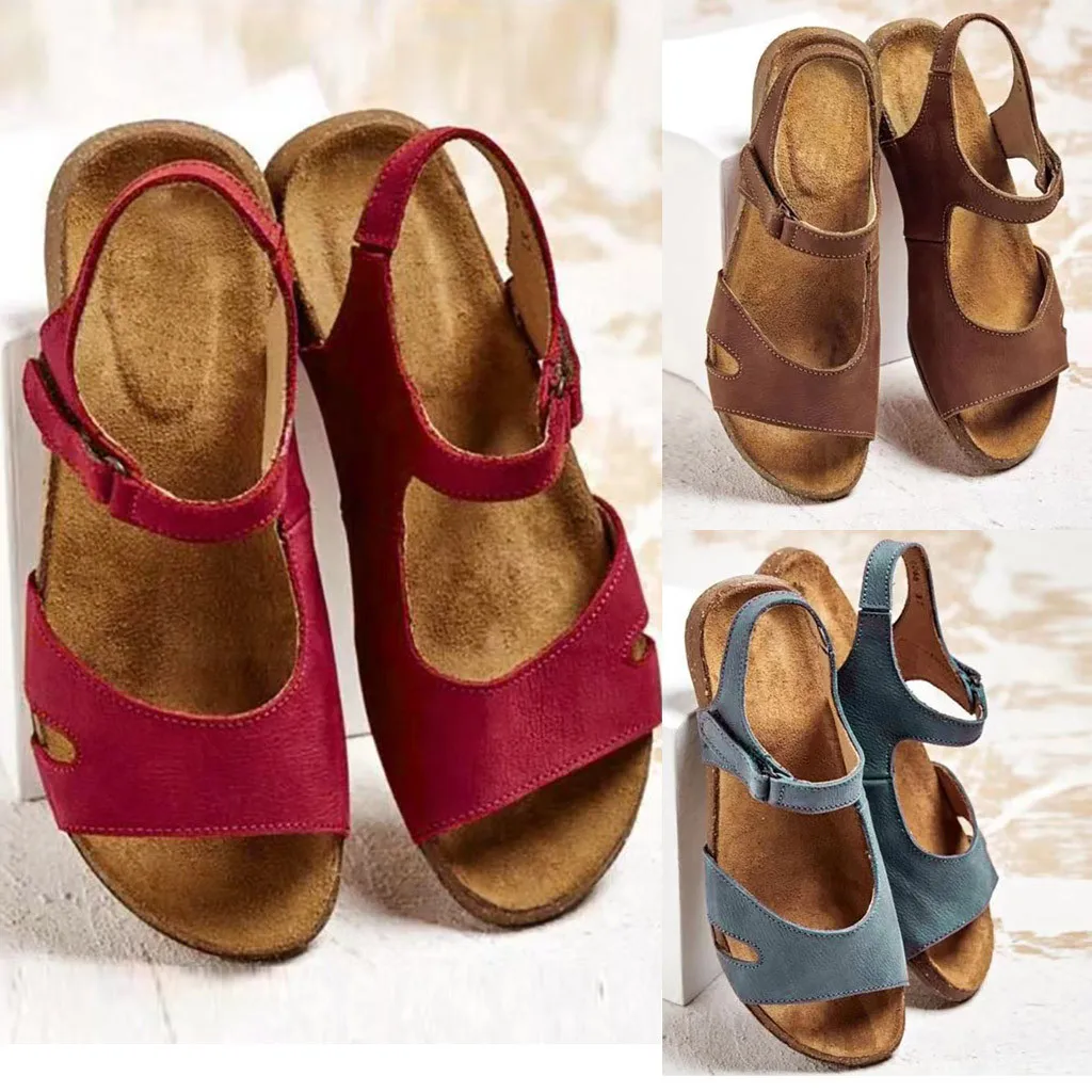 

women casual low-heeled flats open toe fashion Pumps shoes women soft bottom slippers sandals retro comfortable sandalias mujer