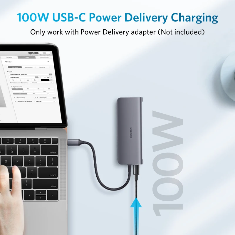 UGREEN USB C HUB 4K 60Hz 9 в 1 Type к 3 0 HDMI VGA 100 Вт PD док разветвитель концентратор для MacBook/Pro/Air iPad