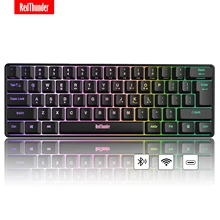 RedThunder Rechargeable 60% Wireless Bluebooth Gaming Keyboard, RGB Backlit Ultra-Compact Mini Keyboard for PC, MAC, PS4 Gamer