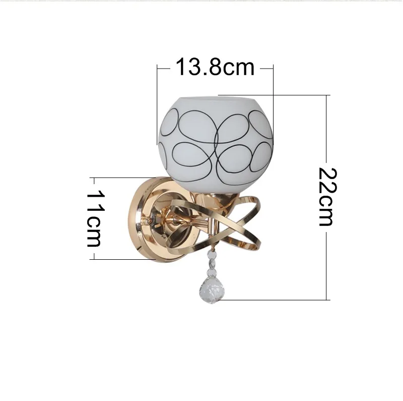 

E27 Indoor Wall Lights Fixture Bedroom Living Room Stair Sconce Silver or Gold