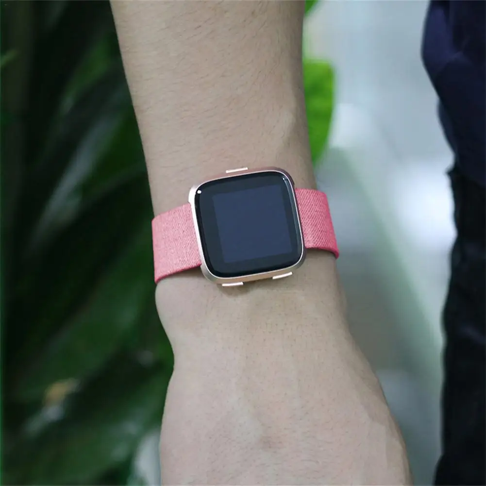 Холщовый сменный ремешок для Fitbit Versa Sport Smartband холщовый часов Ремешок с коннектор
