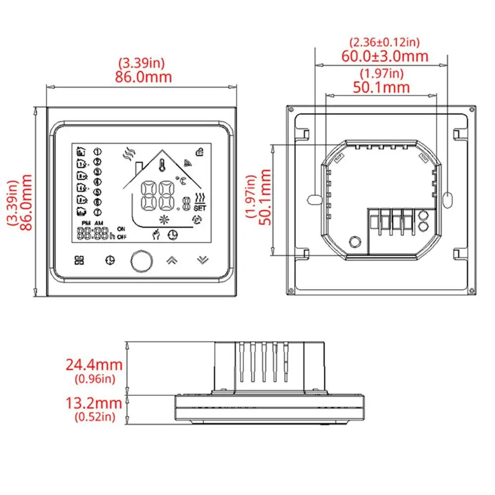 

WiFi Smart Thermostat Temperature Controller for Water/Electric floor Heating Water/Gas Boiler Works with Alexa Google Home