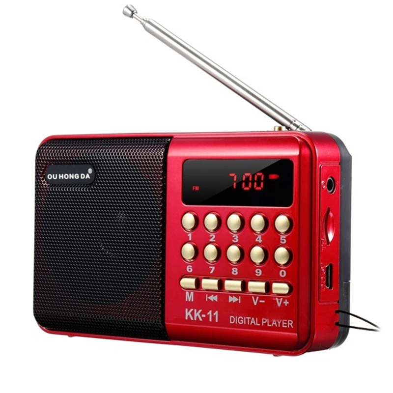 Портативный радиоприемник k11 FM-радио цифровой музыкальный плеер перезаряжаемый