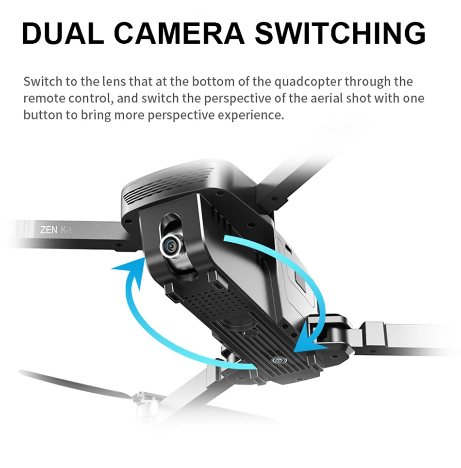 ZEN VISUO K1 RC zangao gps com 50 Vezes Zoom lente Grande-Угловая HD Двойная камера Wi-Fi FPV Квадрокоптер бесщеточный мотор de vоo 28mi