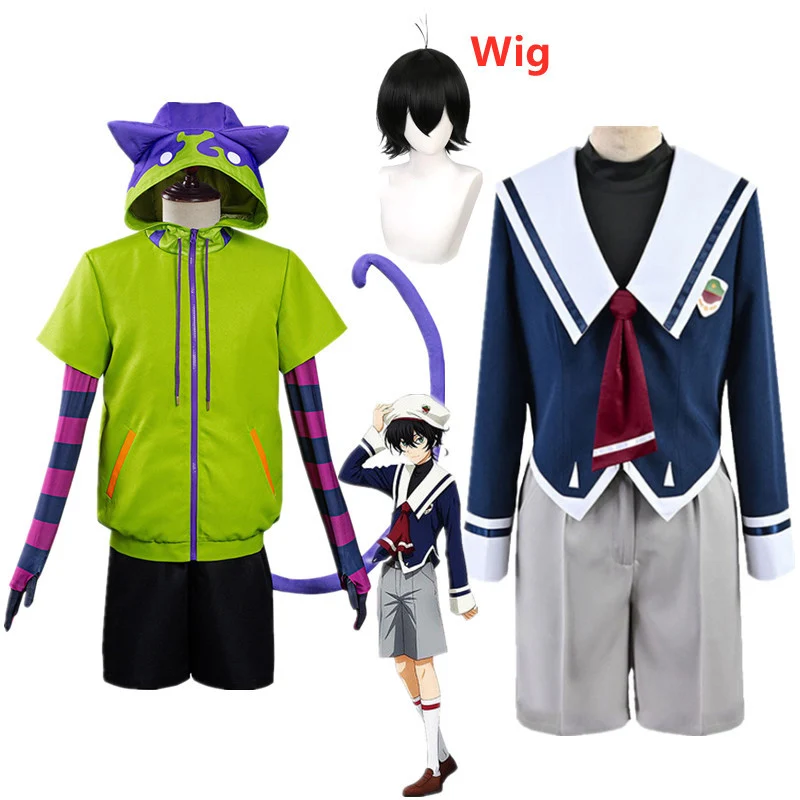 

SK8 the Infinity Chinen Miya Cosplay Costumes Hooded Zipper Short Hoodie Jacket Tail Gloves Zentai Suit Anime SK Eight Uniform