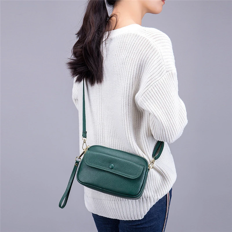 

Litchi Grain Pattern Cow Leather Bag Ladies Small Shoulder Messenger Bag Luxury Handbags Women Bags Designer Crossbody Bags