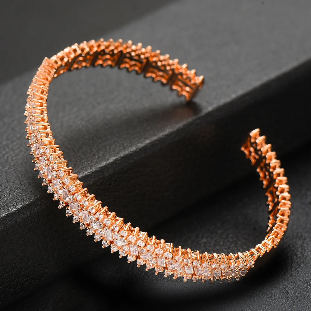 2 шт. Женский комплект из браслета и кольца с фианитами