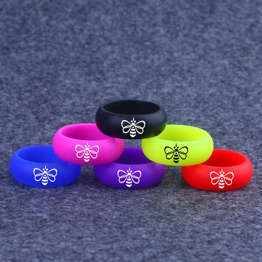 Customized LOGO Butterfly Silicone Rings for Couples Sports Rubber Ring Wedding Band Jewelry |