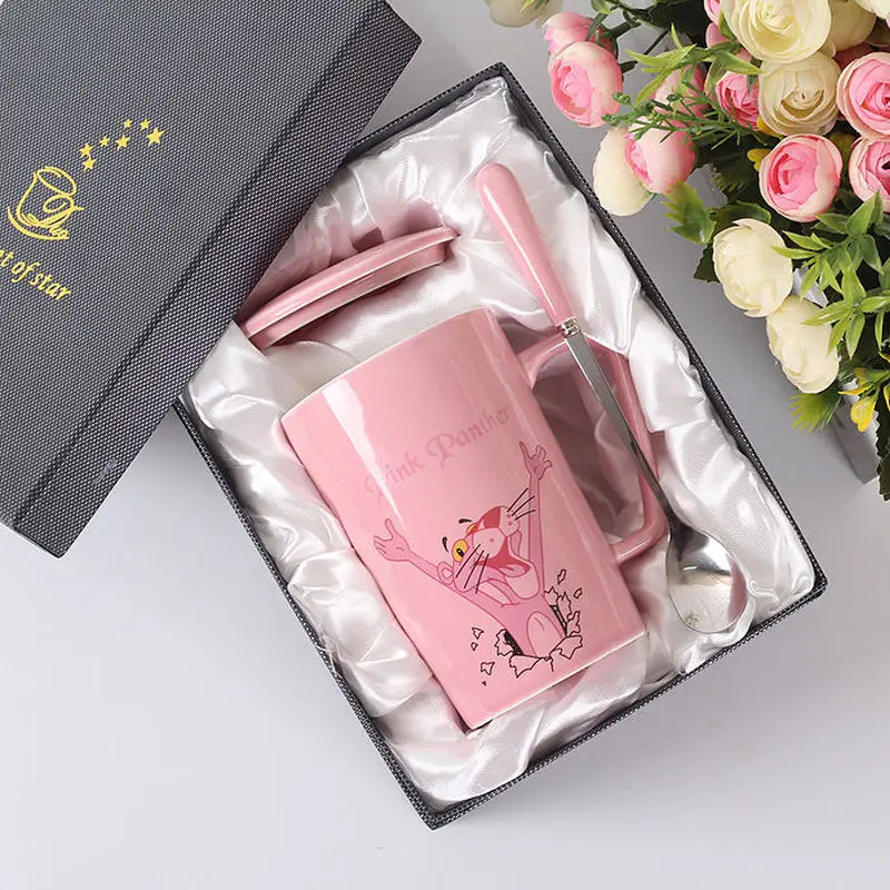 Мультяшная креативная керамическая чашка с крышкой ложка Студенческая для