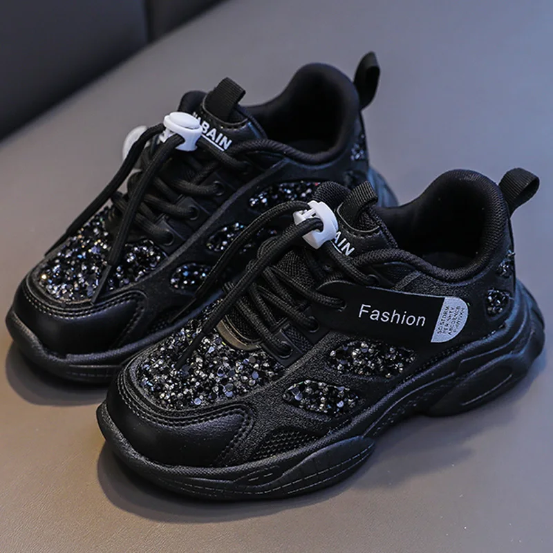 

New Arrivel Children Sneakers Girls and Boys Casual Shoes Bring PU Leather Sport Flats Spring 5-10 Years Kids Shoes