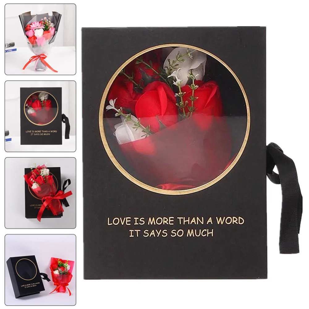 

1pc Romantic Soap Rose Flower Mother's Day Gift Box Valentine's Rose Gift (Red)