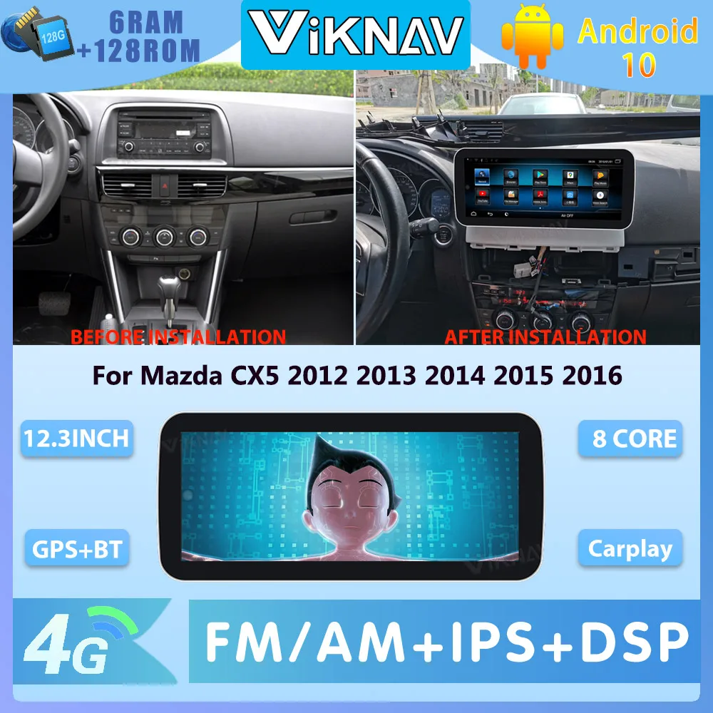 

Автомобильный радиоприемник 2 Din Android 10,0 для Mazda CX5 2012 2013 2014 2015 2016 с 8-ядерным мультимедийным процессором 6G 128G GPS-навигацией
