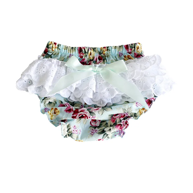 Оптовая продажа шорты для маленьких девочек из 100% хлопка с синей розой кружевные
