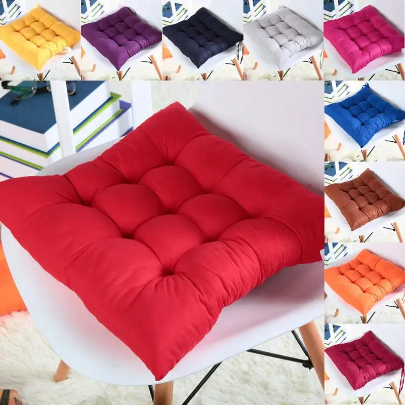 

Square Seat Cushion Solid Color Thick Soft Moisture Absorber Breathable Chair Cushion Office Garden Office Home Chair Pillow