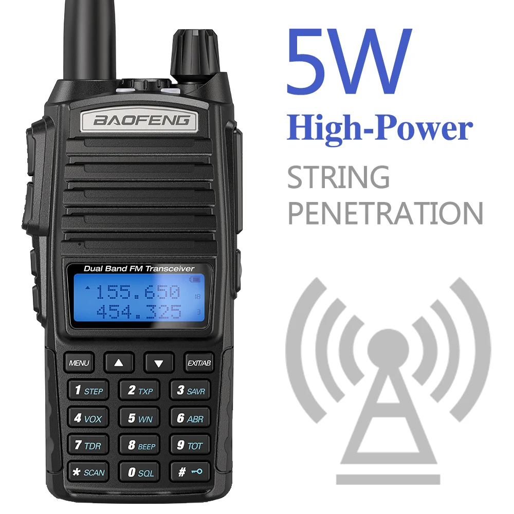 BaoFeng UV-82 для переносного приемо-передатчика 5W VHF Любительская рация Baofeng Dual PPT UV 82