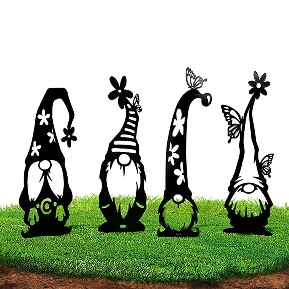 

Metal Branch Gnome Garden Decoration Sign Home Lawn Yard Decor Art Sculpture Garden Statue Easter Spring Decoration Halloween