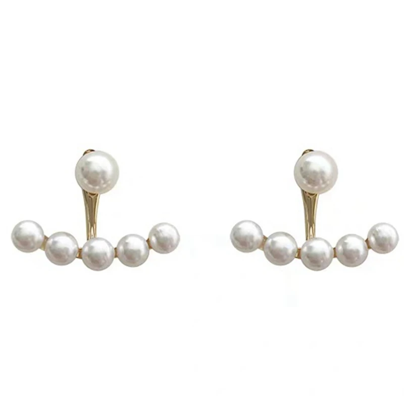 

Элегантные серьги-гвоздики в форме веера с искусственным жемчугом