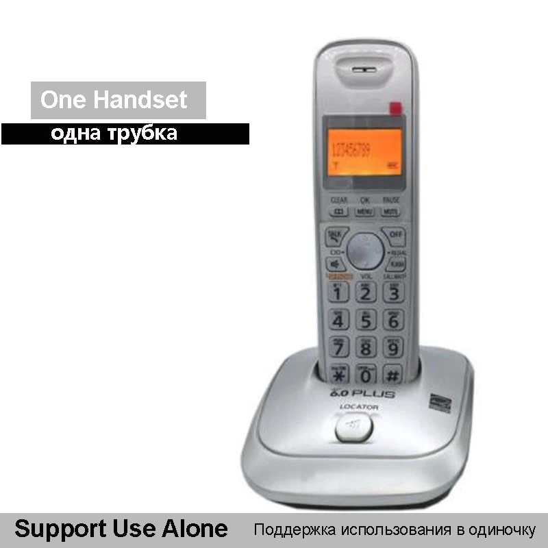 One handset Стационарный беспроводной телефон с ответной машиной Handfree, голосовая почта с подсветкой, ЖК-цифровой беспроводной телефон для офиса, дома, бизнеса - Цвет: One handset