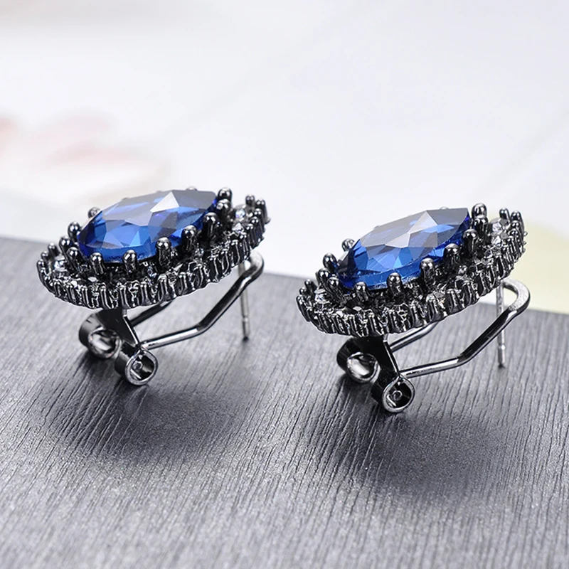 Женские серьги-клипсы CARTER LISA роскошные с сапфировым кристаллом модные ювелирные