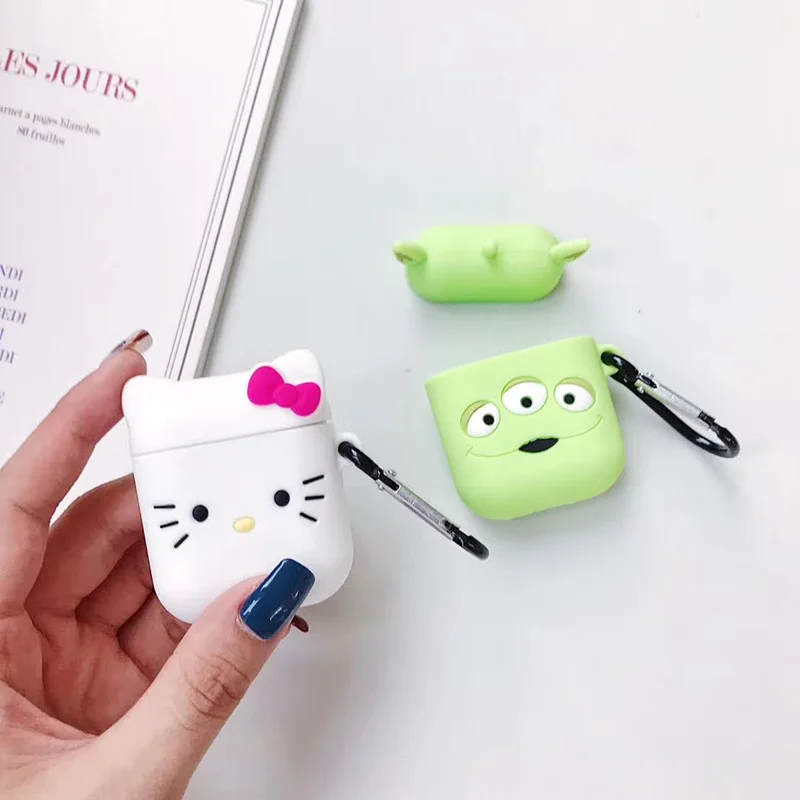 LOVERONY милые Bluetooth наушники 3D силиконовый чехол для AirPods 2 1 Earpods Защитная крышка мультфильм Air pods гарнитура аксессуары