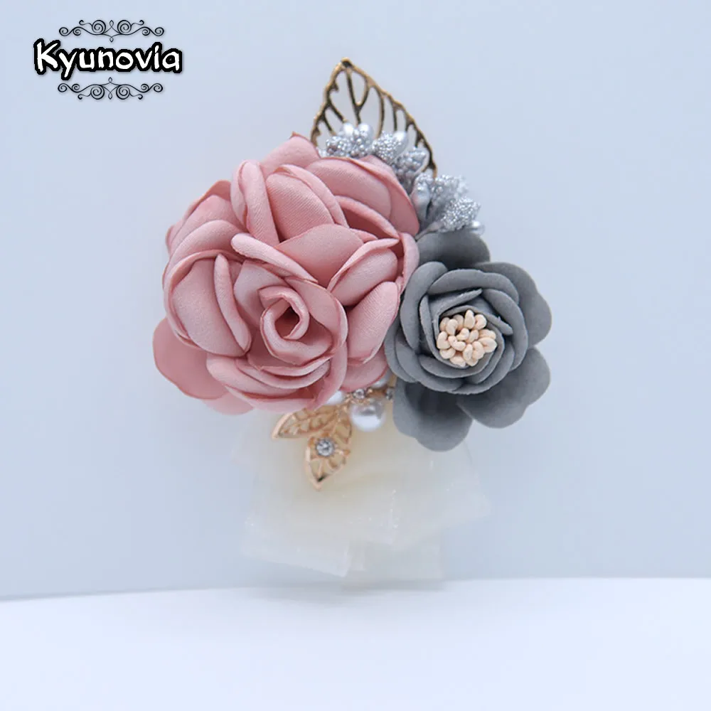 Женские тканевые булавки Kyunovia брошь-корсаж с искусственным жемчугом стразы