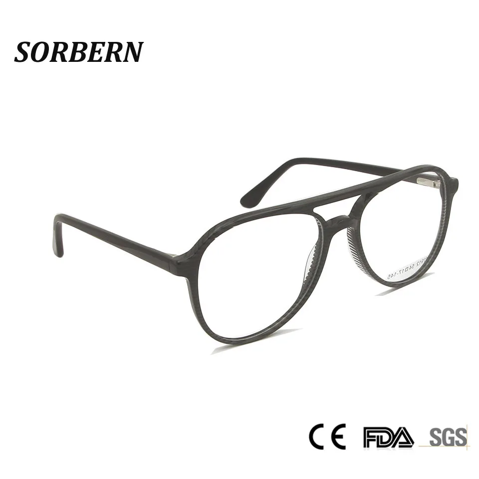 

Acetate Men's Pilot Eyeglasses Frames Men Women Vintage Retro Optical Glasses Clear Lens Myopia Spectacles Eyewear Oculos