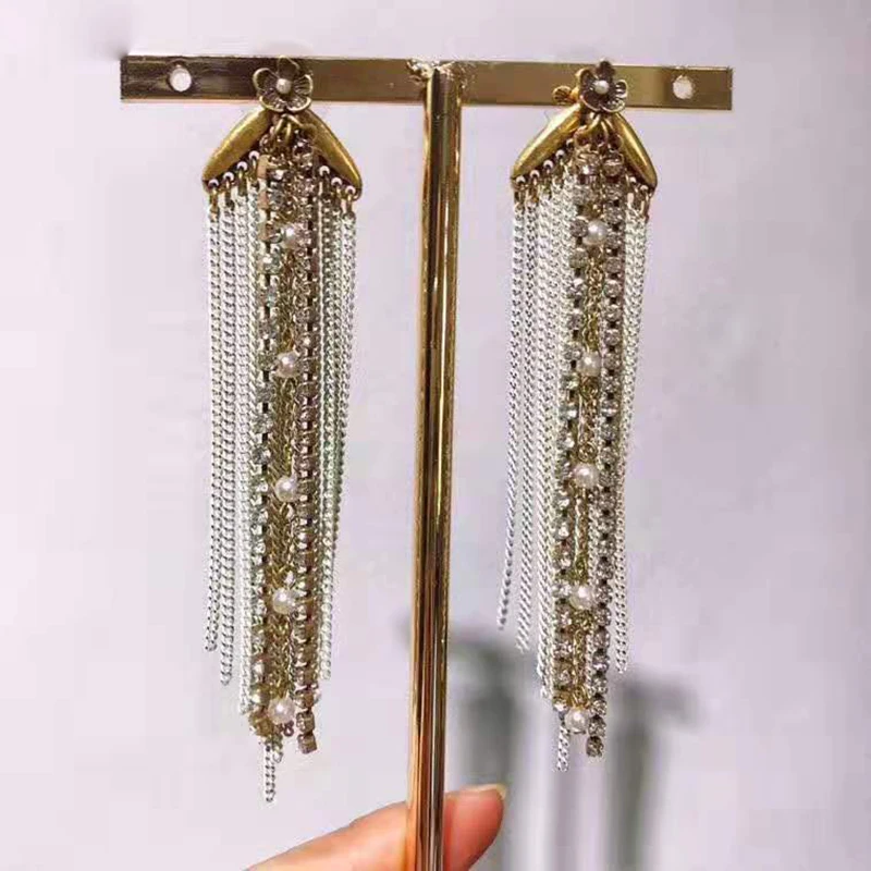 Бутик аморта цветочный дизайн кисточки изысканные ретро серьги