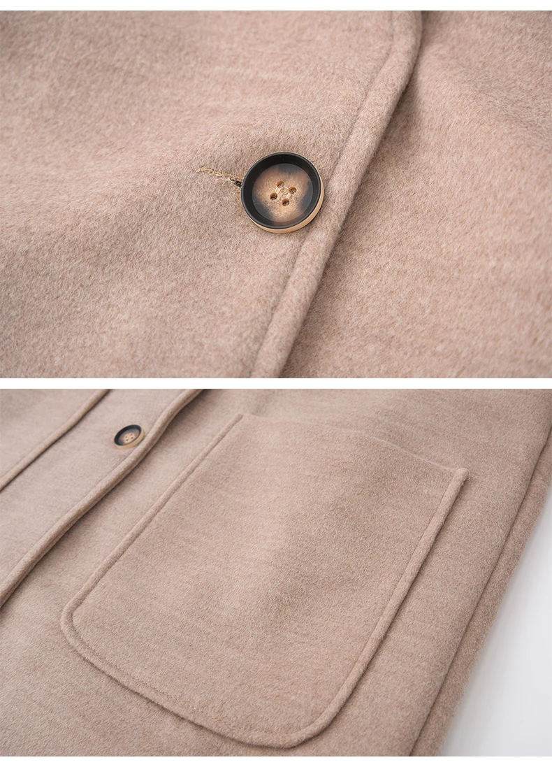 

Fashin Long section Woolen Coat Women's Autumn Winter Jackets New 2020 Solid color Korean Cocoon Woolen Coat Overcoats XA141