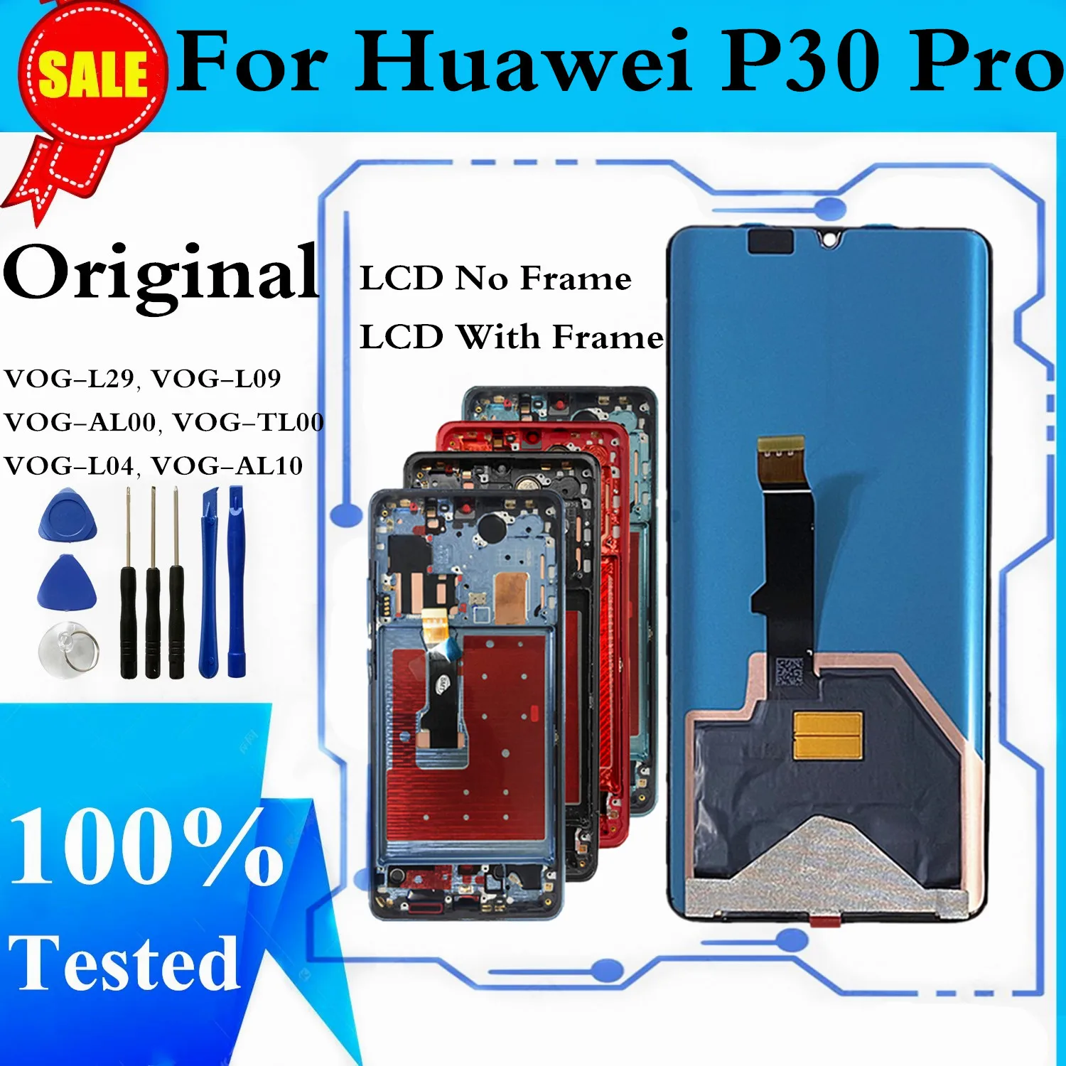 

Original 6.47" Screen For Huawei P30 Pro LCD Display Touch Screen Digitizer Panel Parts For Huawei P30Pro VOG-L29 VOG-L09 Screen