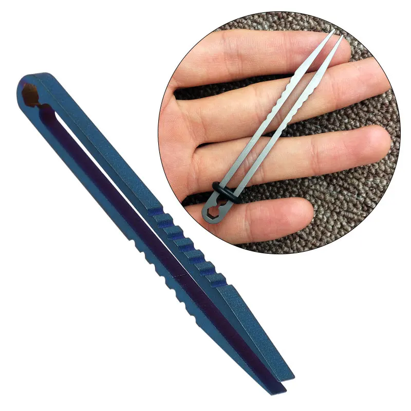 

Titanium Gadget Camp Tc4 Ti EDC Tweezer Multipurpose Gear Clamp Pick Up Clamping Pocket Multi Outdoor Travel Clip Mini Tool