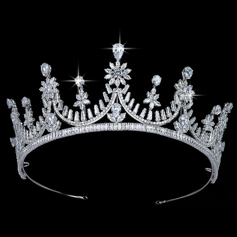 

Crown HADIYANA Trendy Magnificent Women Luxury Jewelry Wedding Bride Hair Accessories Cubic Zirconia Tiara BC5701 Coroa De Noiva