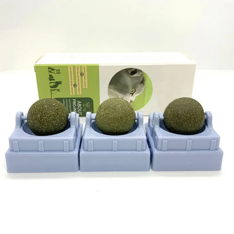 

Pet Interactive Kitte Catnip Wall Catnip Ball Toys Snack Edible Balls Refillage Dental Treats Care Teeth Edible Licking Toys