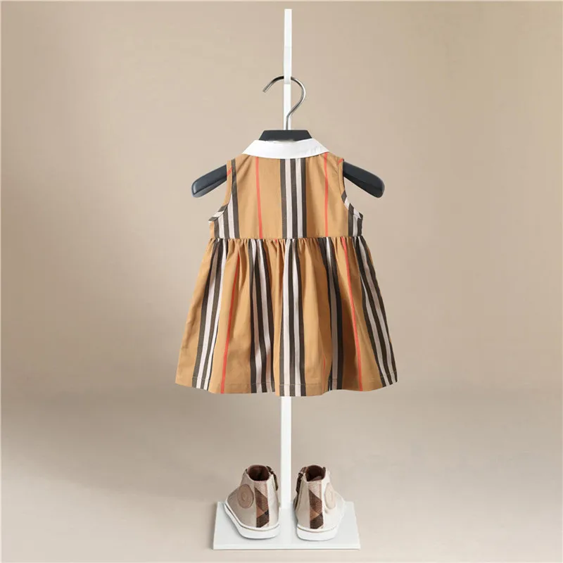 Летняя детская одежда комплекты платьев для девочек детские платья в полоску