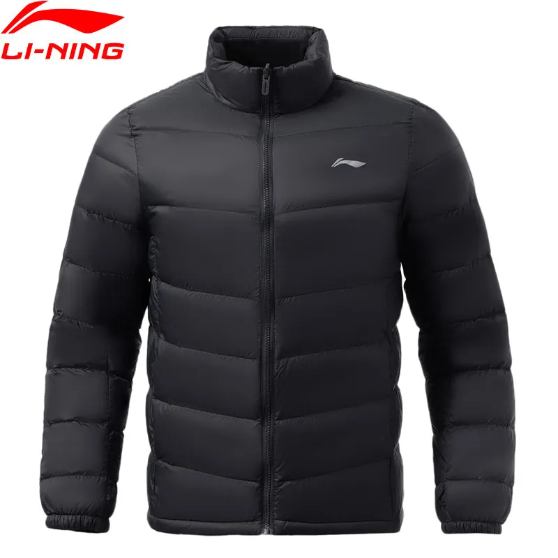 Мужской короткий пуховик для тренировок Li-Ning легкая приталенная куртка на 90%