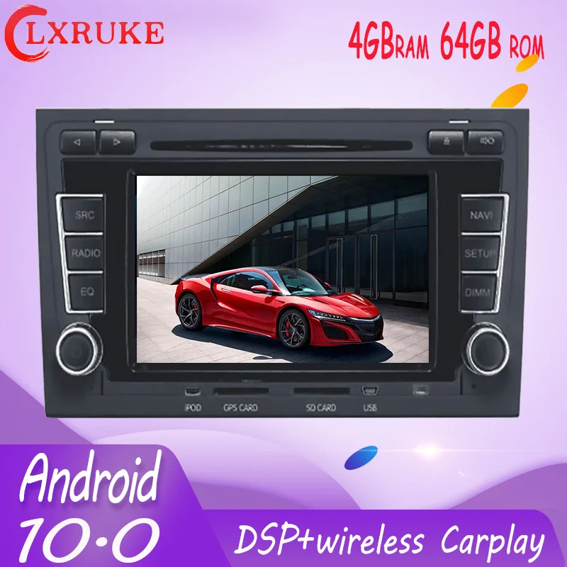 

Автомагнитола на Android 10,0, 4 + 64 ГБ, GPS-навигация для Audi A4 S4 RS4 2003-2012, автомобильный мультимедийный плеер, радио, стерео, головное устройство dsp
