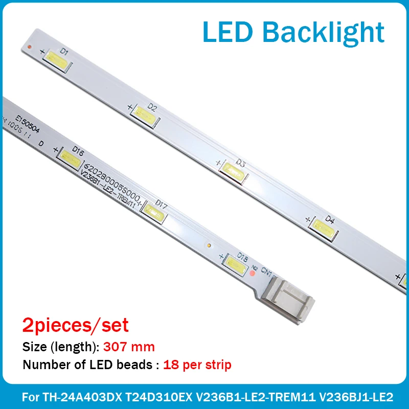 new 20pcs/set LED Backlight strip 18 lamp for LG INNOTEK 23.6 inch 24MT45D 22MA31D  V236B1-LE2-TREM11 V236BJ1-LE2 307mm