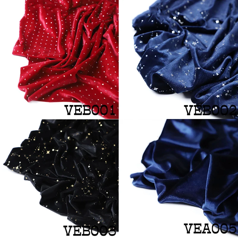 

Золотая Бархатная блестящая бронзовая ткань со звездами для платья, эластичная сила, мягкая «сделай сам», Квилтинг, ручная работа, фланелев...