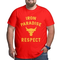 iron paradise respect brahma bull project rock 100 cotton t shirts for big tall man plus size top tee mens loose large top