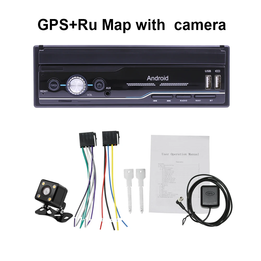 7 дюймовый автомобильный радиоприемник Android 8 1 GPS навигация Wifi USB зарядка Din HD
