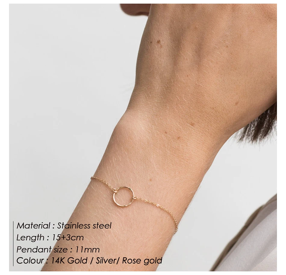 

Carlidana New hammer pattern circle bracelet ins circle bracelet cold style Korean fashion simple jewelry