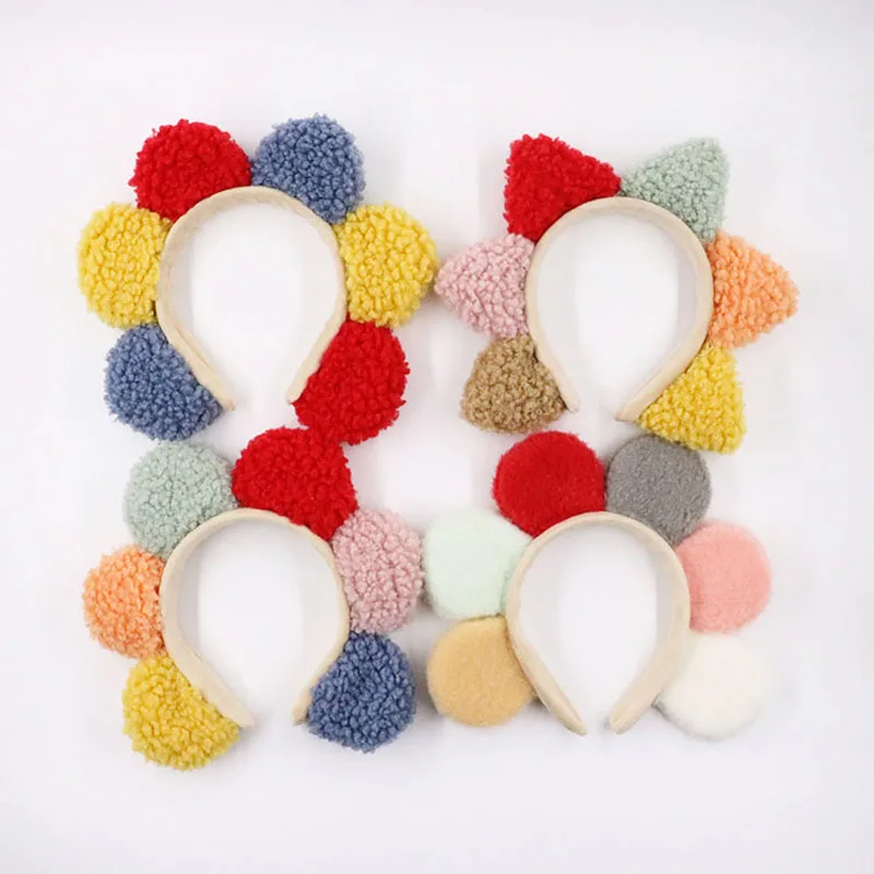 Мультяшная плюшевая повязка для волос милый ободок шесть цветов украшение на