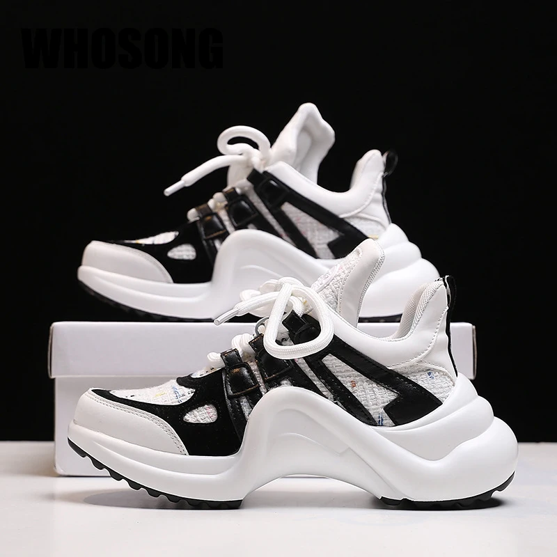 

2021 New Women Sneakers Ladies Platform Shoes Girls Sport Sneakers Female Brand Chunky Sneakers Fashion Increase Shoes Trainers