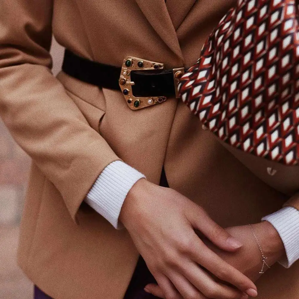 Ремень Girlgo из искусственной кожи для женщин роскошный винтажный пояс с пряжкой