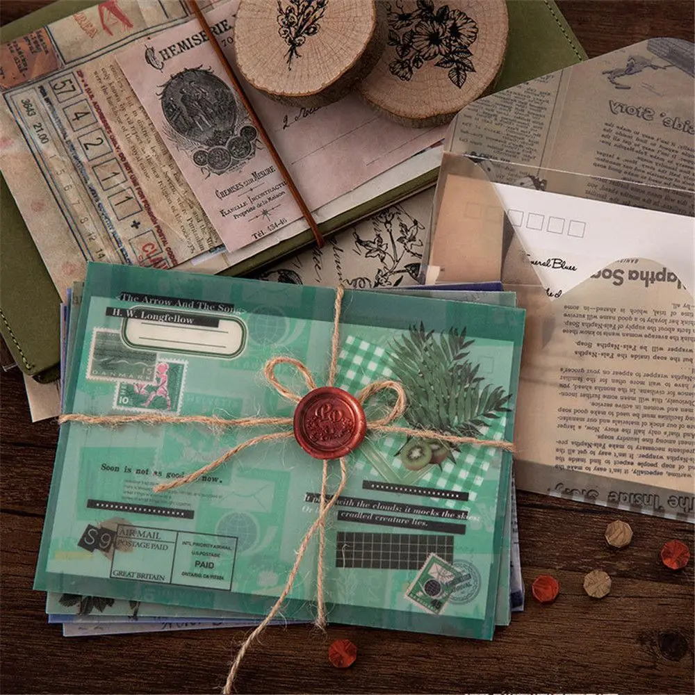 3 шт винтажные полупрозрачные кислотные бумажные конверты с буквенным принтом