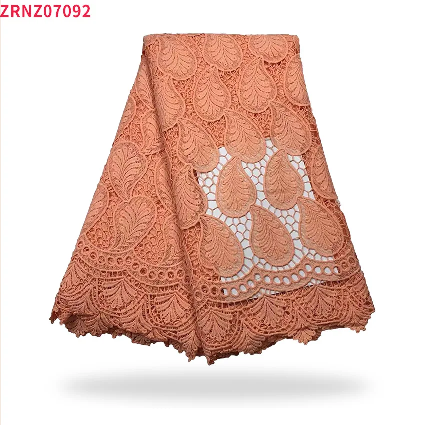 

2021 high-quality 5 yards African water-soluble lace embroidered fabric ZRNZ07092