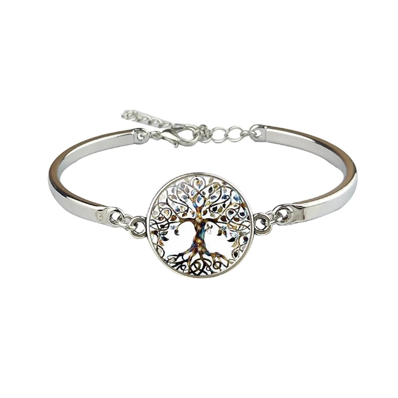 

Vintage Tree Of Life Tai Chi Butterfly Jewelry Set Art Picture Glass Dome Cabochon Neckalce Bracelet Earrings For Women