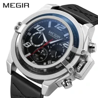 megir 2022 new multifunctional fashion luminous leather waterproof casual sports clock mens watches relogio masculino 2052g