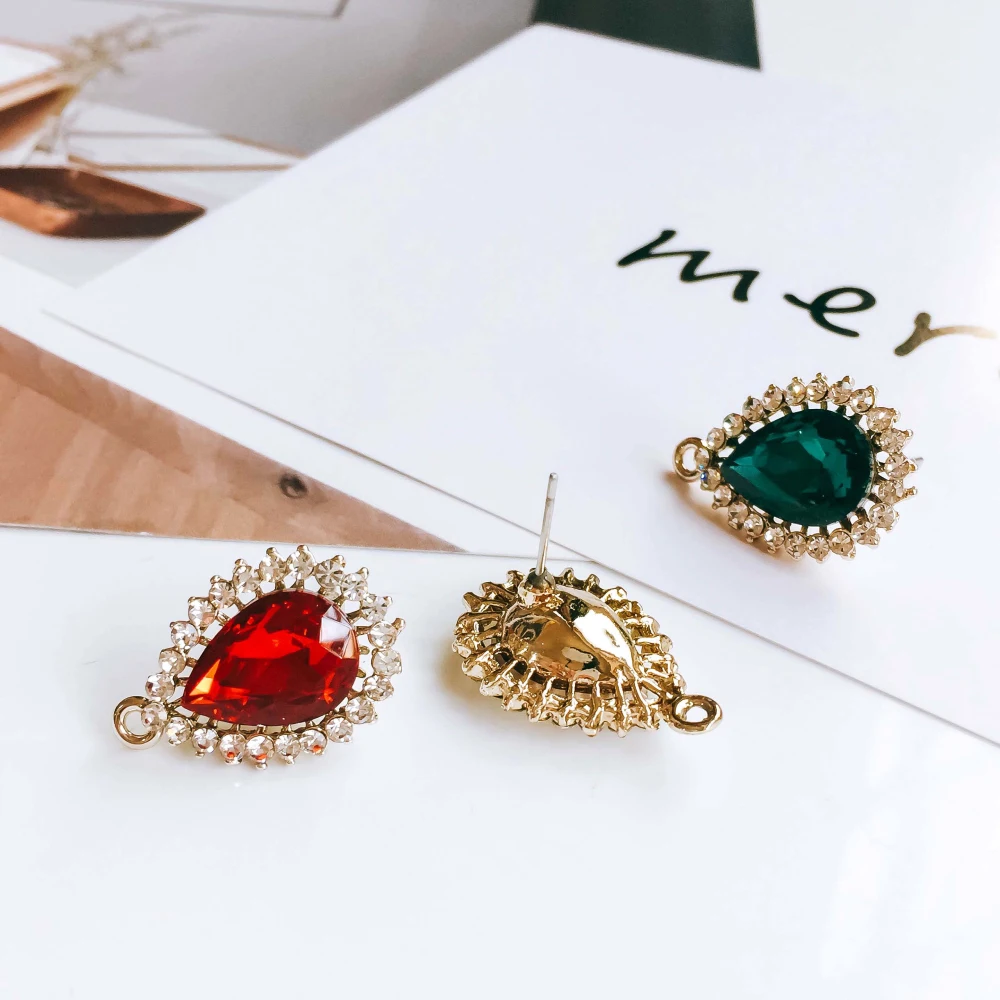 Стразы с кристаллами 6 цветов серьги гвоздики для женщин и девочек компоненты